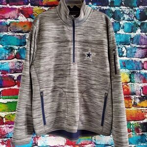 Dallas Cowboys NFL 1/4 Zip Pullover Sweatshirt Size Large Zip Pockets Football
